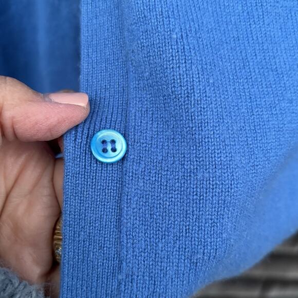 Belford 100% Cashmere Sweater Cardigan Small Blue Hong Kong - Picture 5 of 9